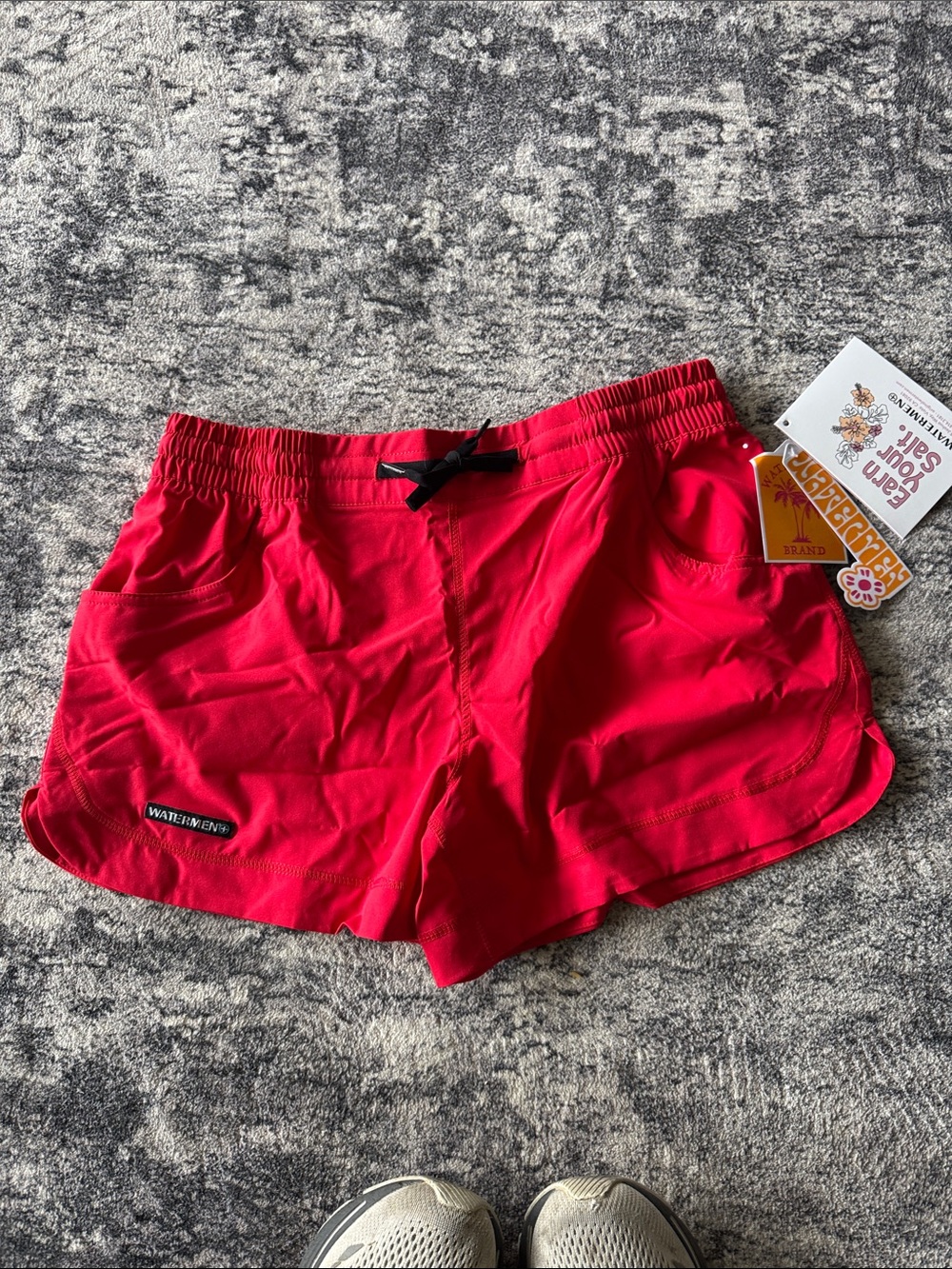 Lifeguard Shorts - Women’s Vibrant Red Athletic Shorts with Elastic Waistband